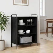 vidaXL Strani šal Črni hrast 97 x 33 x 81 cm Inženirski les