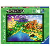 Slagalica Ravensburger od 1500 dijelova - Svijet Minecrafta