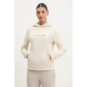 Dukserica Helly Hansen za žene, boja: bež, s kapuljacom, s aplikacijom, 54239