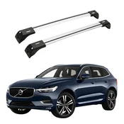 shumee Strešni nosilec z integriranimi vodili za Volvo XC60 2017 - svetlo srebrn
