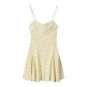 Bershka Poletna obleka rumena/pastelno rumena/oliva