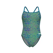 ARENA Enodelne kopalke SNAKESKIN CHALLENGE BACK modra/travnato zelena/lila