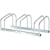 HOMCOM Stojalo za kolesa na tla ali steno, nosilec za kolesa na tleh za 3 kolesa iz jekla, kolesa do 55 mm, 70.5x33x27 cm, srebrna
