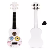ECO TOYS Ukulele drvena gitara za decu sa 4 najlonske žice i trzalicom bela– ecotoys