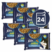 Vrečke FELIX Sensations Jellies, okusen izbor rib v želatini 24x85 g