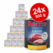 Varčno pakiranje Rocco Classic 24 x 800 g - Govedina z jagnjetino