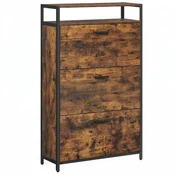 Songmics omara za čevlje 3 predali 80x30x130 cm rjava