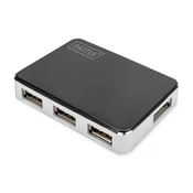 slomart usb hub digitus da-70220 črna črn/siv