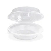 Solatna skleda (PP) Ripboxx Greens s prozornim pokrovom za preliv 1600 ml [25 kosov]
