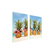 shumee STEKLENA ZAŠČITNA KROŽNIKA ZA KUHINJO 65x52 ANANAS