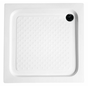 Kvadratna akrilna kad za prho AVELIN, 80 x 80 x 15 cm - Bela - 80.00 - 24 - 5.00 - ABS/akrilat - Namestitev na tla - Kvadratna - 60.00 - Aqualine - AQUALINE SHOWER TRAYS - 80.00 - 80x80x15 cm