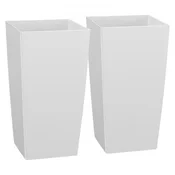 VEVOR Set cvetličnih loncev stožčasti visoki lonci komplet 2 kosa 39x39x75 cm bela