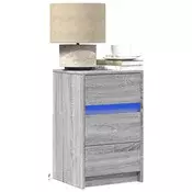 Nocni ormaric s LED svjetlima boja hrasta sonome
