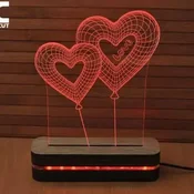 3D dekorativna lampa B004 zelena BLACK CUT