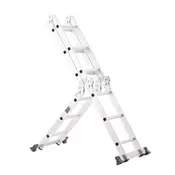 VEVOR Zložljiva lestev 7 v 1 nastavljiva teleskopska 1195x608x1685 mm srebrna