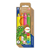 Staedtler barvice Noris Junior neon, 4/1 + šilček, v kartonski embalaži