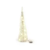 MHOME novoletna smrečica s 30 LED lučkami 16xh60cm, topla bela svetloba, na baterije, železo, tekstil