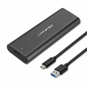 Qoltec 50312 kutija za disk za pohranu podataka SSD kućište Crno M.2