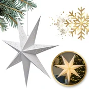 Božična papirnata zvezda s sedmimi kraki STARION 60 cm, bela