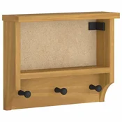 Vidaxl Stenski obešalnik za plašče SANDNES 45x12x35 cm les borovega