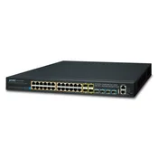 PLANET SGS-6341-24P4X network switch Managed L3 Gigabit Ethernet (10/100/1000) Power over Ethernet (PoE) 1U Black