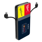Mophie Powerstation Plus 10K Red Bull Racing - prenosna baterija s kapaciteto 10000 mAh, integriran kabel USB-C in Lightning (1x vrata USB-C)