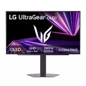 LG OLED 27GX704A, QHD, 280Hz, HDMI, DP, HAS, glare, 27GX704A-B.AEU