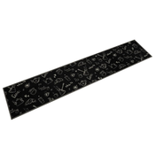Vidaxl vidaXL Kuhinjska preproga z jutranjim vzorcem, črna, 60x300 cm, žamet