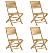 Vidaxl Zložljivi vrtni stoli 4 kosi 48,5x61,5x87 cm trdna akacija