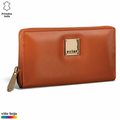 Princ Leather Ženski kožni novcanik Zip Luxury, Narandžasti