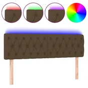 Vidaxl LED posteljno vzglavje temno rjavo 160x7x78/88 cm blago