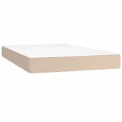 Vidaxl Vzmetnica z žepkasto vzmetjo srednje trdote kapučino 120x200x20 cm um. usnje