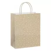 Dekorativna torba CREATIVE ECO Special Plus L 26x33x12 cm kraft folija sitan uzorak uvijene ručke 77568