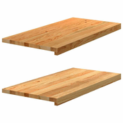 Prozorske klupice 2 kom svijetlosmede 80x40x2 cm masivne hrast