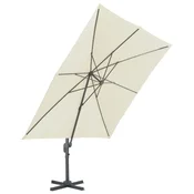Vidaxl Konzolni vrtni senčnik z aluminijastim drogom 300x300 cm peskast