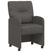 Vidaxl Jedilni stoli s kolesi 2 szt. Črna 57 x 67 x 95 cm Umetna koža