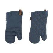 Set of 2 kitchen mitts, Dark Blue - Tiseco
