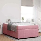 vidaXL Konstrukcija postelje z vzmetnico Roza 120 x 200 cm blago