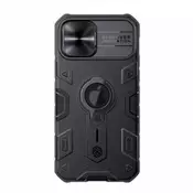 Nillkin CamShield Armor crna zaštitna maska za telefon iPhone 12/12 Pro 6.1 (sa otvorom za logo)