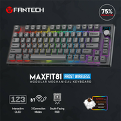 Tastatura Mehanicka Gaming Fantech MK910 RGB PBT Maxfit81 Frost Wireless crna (brown switch)