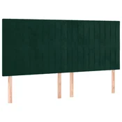 Vidaxl Vzglavje postelje temno zeleno 200x5x118/128 cm žametno