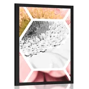 Plakat gerbera v šestkotniku - 40x60 black