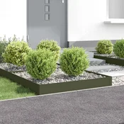 vidaXL Robovi trave 4 kos 100 x 100 x 20 cm Jeklo Olivno zelena