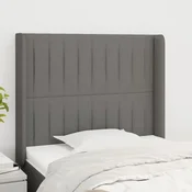 Vidaxl vidaXL Vzglavnik s krilci temno siv 83x16x118/128 cm blago