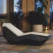 Casa Padrino Luxury Garden Lounger Matte Black/Cream 192 cm - Hotel & Garden Furniture