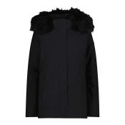 CMP WOMAN LONG JACKET ZIP HOOD, kaput, crna 35K3626F