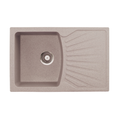 Metalac X Granit Quadro Plus Usadna kvarcna sudopera sa sifonom, Bež, O 90, 770x500 mm