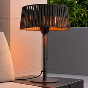 Lucande terasni grelnik Pyravo, črn, aluminij, 70 cm, IP44 - Sodobni - črna - Kovina