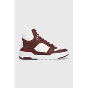 Kožne tenisice Tommy Hilfiger High Cut Basket Sneaker boja: bordo