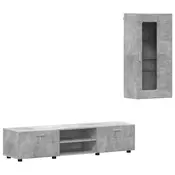 Set TV komoda FLORIN 3 pcs Betonski sivi Konstruirano drvo